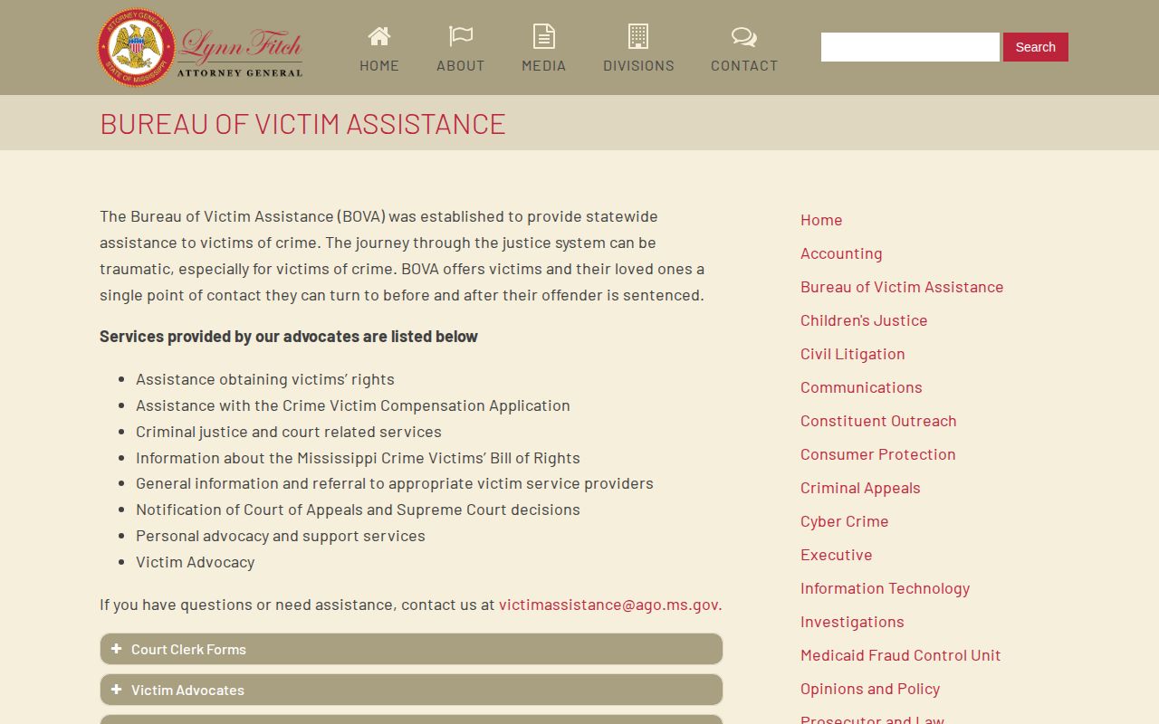 Mississippi Attorney General VINE notification information for Quitman County searches