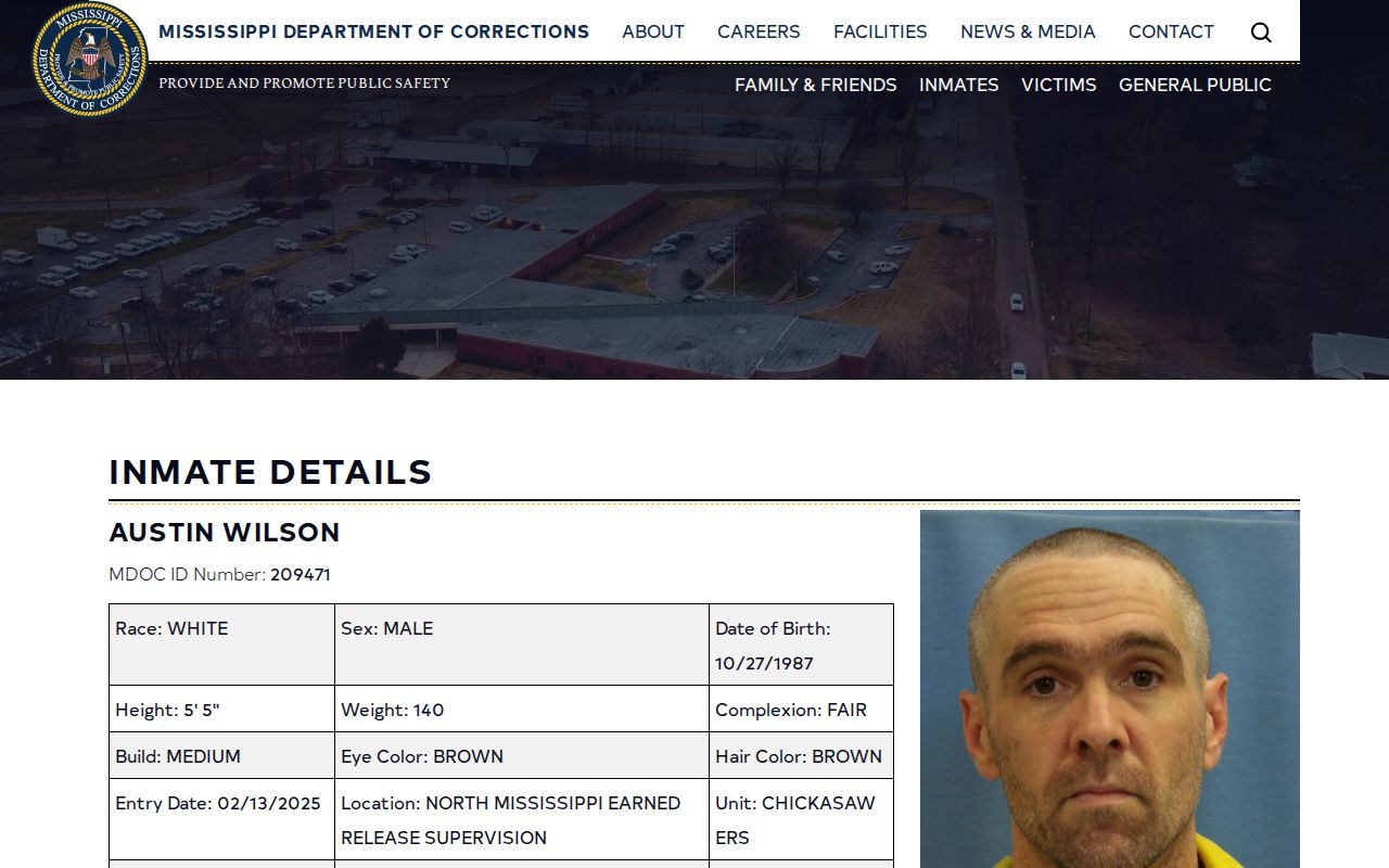 MDOC record illustrating Earned Release Supervision for Quitman County verification